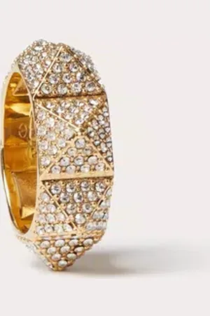 VALENTINO GARAVANI ANILLO DE METAL ROCKSTUD CON CRISTALES SWAROVSKI® Mujer L