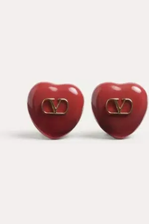 VALENTINO GARAVANI ARETES COEUR ROYAL DE METAL Y ESMALTE Mujer UNI