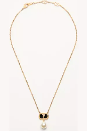 VALENTINO GARAVANI COLLAR OVALETTE DE METAL CON ESMALTE, CRISTALES Y PERLA SWAROVSKI® Mujer UNI