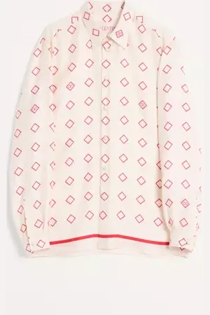 VALENTINO CAMISA DE SARGA DE SEDA CON ESTAMPADO OPTICOOL Hombre 38
