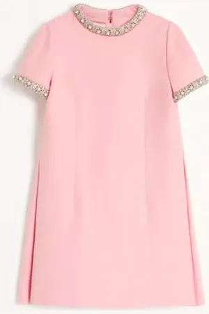 VALENTINO VESTIDO DE CREPE COUTURE CORTO Y BORDADO Mujer 36