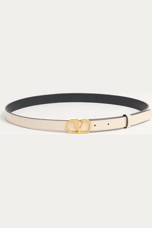 VALENTINO GARAVANI CINTURÓN VLOGO SIGNATURE EN CUERO DE BECERRO CON BRILLO DE 20 MM Mujer 065