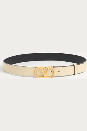 VALENTINO GARAVANI CINTURÓN VLOGO SIGNATURE EN CUERO DE BECERRO CON BRILLO DE 30 MM Mujer 065