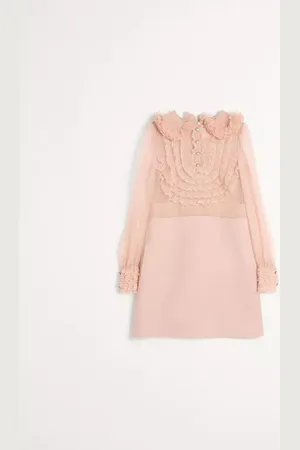 VALENTINO VESTIDO DE CREPE COUTURE CORTO Y BORDADO Mujer 36