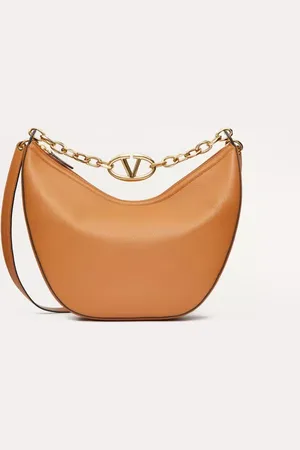 VALENTINO GARAVANI BOLSO HOBO MEDIANO VLOGO MOON DE CUERO GRANEADO DE BECERRO CON CADENA Mujer UNI