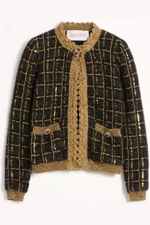 VALENTINO CHAQUETA TEJIDA DE MOHAIR Y LENTEJUELAS Mujer L