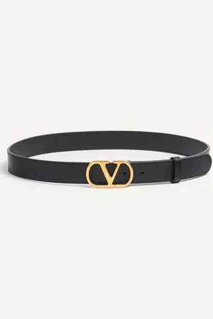 VALENTINO GARAVANI CINTURÓN VLOGO SIGNATURE EN CUERO DE BECERRO CON BRILLO DE 30 MM Mujer 065