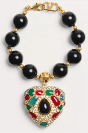 VALENTINO GARAVANI PULSERA COEUR ROYAL DE METAL, RESINA, ESMALTE Y CRISTALES DE SWAROVSKI® Mujer M