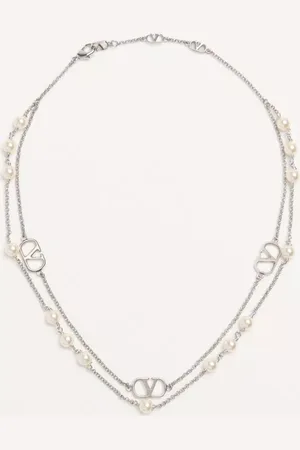 VALENTINO GARAVANI COLLAR DE METAL CON PERLA SWAROVSKI® Y CON EL VLOGO SIGNATURE Mujer UNI