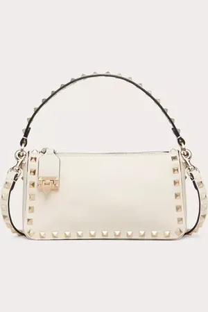 VALENTINO GARAVANI BANDOLERA ROCKSTUD PEQUEÑA DE CUERO DE BECERRO GRANEADO Mujer UNI