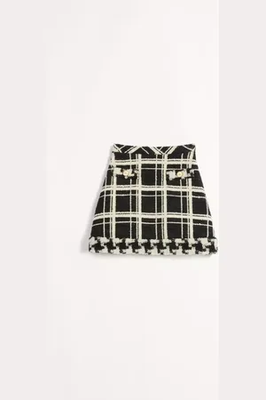 VALENTINO FALDA DE MACRO CHECK TWEED Mujer 36