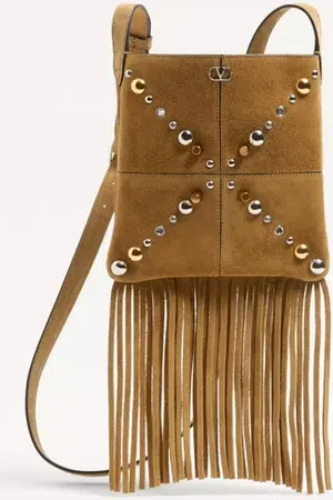 VALENTINO GARAVANI BOLSO DE HOMBRO PEQUEÑO GARAVANI NELLCÔTE DE GAMUZA CON FLECOS Mujer UNI