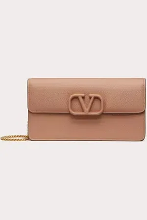 VALENTINO GARAVANI CARTERA CON CADENA VLOGO SIGNATURE DE PIEL DE BECERRO GRANULADA Mujer UNI