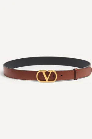 VALENTINO GARAVANI CINTURÓN VLOGO SIGNATURE EN CUERO DE BECERRO CON BRILLO DE 30 MM Mujer 065