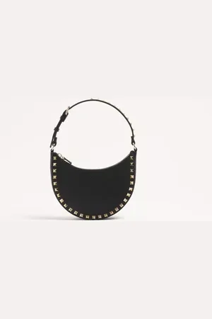 VALENTINO GARAVANI MINIBOLSO HOBO ROCKSTUD DE CUERO GRANEADO DE BECERRO Mujer UNI
