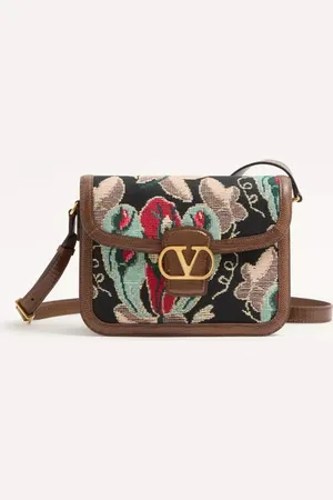 VALENTINO GARAVANI BOLSO DE HOMBRO GARAVANI 9A5 DE JACQUARD Y CUERO DE LAGARTO Hombre UNI
