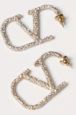 VALENTINO GARAVANI PENDIENTES VLOGO SIGNATURE DE METAL Y CRISTALES SWAROVSKI®. Mujer UNI