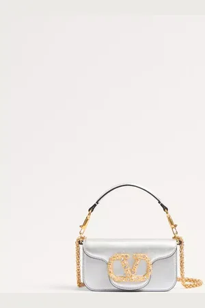 VALENTINO GARAVANI BOLSO PEQUEÑO DE HOMBRO GARAVANI LOCÒ DE CUERO LAMINADO DE BECERRO CON EL LOGO DE JOYERÍA Mujer UNI