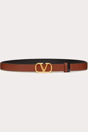VALENTINO GARAVANI CINTURÓN REVERSIBLE VLOGO SIGNATURE DE PIEL DE BECERRO BRILLANTE DE 20 MM Mujer 065