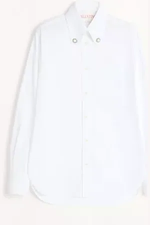 VALENTINO CAMISA DE POPELINA DE ALGODÓN Mujer 36