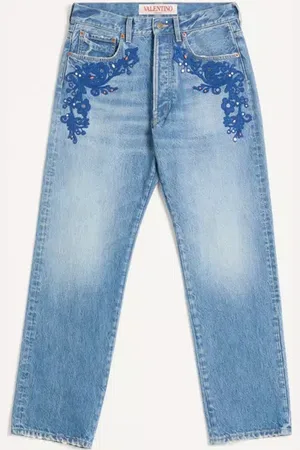VALENTINO PANTALÓN DE MEZCLILLA CON BORDADO Y CUENTAS Hombre 30