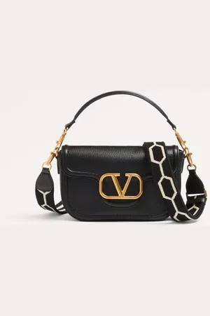 VALENTINO GARAVANI BOLSO DE HOMBRO GARAVANI ALLTIME EN CUERO DE BECERRO GRANEADO CON CORREA DE CINTA DE JACQUARD Mujer UNI