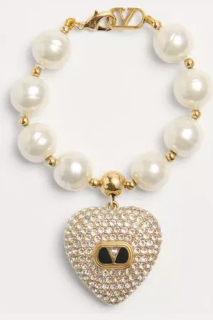 VALENTINO GARAVANI PULSERA COEUR ROYAL DE METAL, ESMALTE, PERLAS Y CRISTALES DE SWAROVSKI® Mujer M