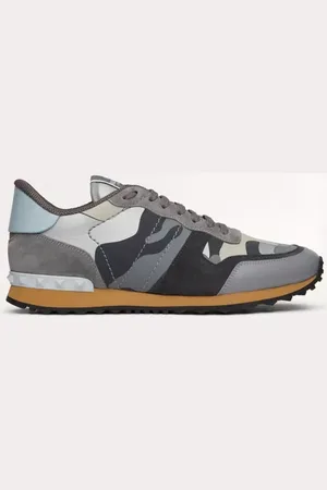VALENTINO GARAVANI ZAPATILLA ROCKRUNNER CAMOUFLAGE DE CUERO NAPA Hombre 39.5