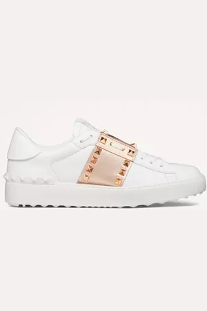 VALENTINO GARAVANI SNEAKERS ROCKSTUD UNTITLED DE PIEL DE BECERRO CON BANDA METALIZADA Mujer 34.5