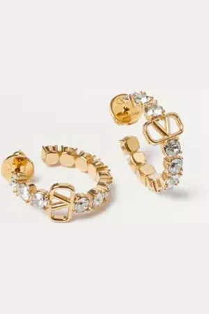 VALENTINO GARAVANI ARETES DE METAL CON CRISTALES SWAROVSKI® Y CON EL VLOGO SIGNATURE Mujer UNI