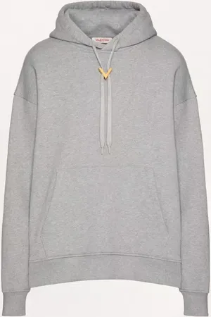VALENTINO SUDADERA DE ALGODÓN CON CAPUCHA Y DETALLE DE V METÁLICA Hombre 3XL