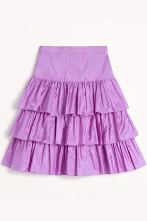 VALENTINO FALDA DE TAFFETA CON VOLANTES Mujer 36
