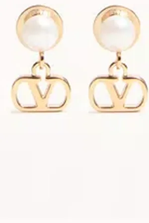 VALENTINO GARAVANI PENDIENTES VLOGO SIGNATURE DE METAL Y PERLAS Mujer UNI