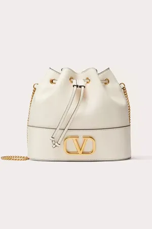 VALENTINO GARAVANI MINIBOLSO TIPO SACO DE CUERO NAPA CON CADENA CON EL VLOGO SIGNATURE Mujer UNI