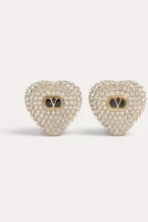 VALENTINO GARAVANI ARETES COEUR ROYAL DE METAL, ESMALTE Y CRISTALES SWAROVSKI® Mujer UNI