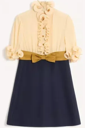 VALENTINO VESTIDO CORTO DE CREPÉ DE CHINA Y VISCOSA Mujer 36