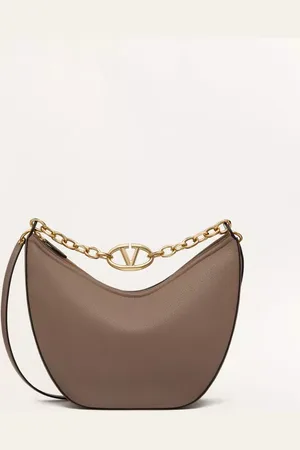 VALENTINO GARAVANI BOLSO HOBO MEDIANO VLOGO MOON DE CUERO GRANEADO DE BECERRO CON CADENA Mujer UNI