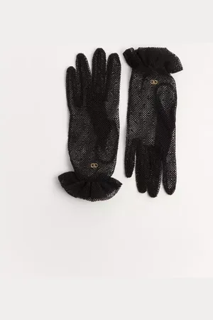 VALENTINO GARAVANI GUANTES VLOGO SIGNATURE DE ALGODÓN Y TUL Mujer 7.5