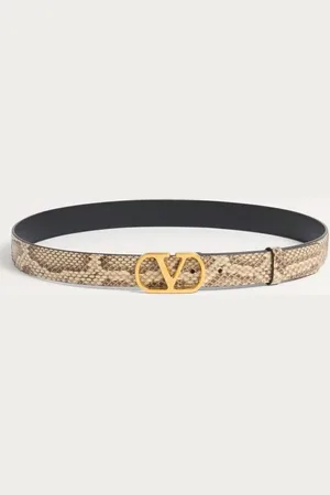 VALENTINO GARAVANI CINTURÓN DE PITÓN VLOGO SIGNATURE DE 30 MM DE ALTURA Mujer 070