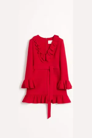 VALENTINO VESTIDO CORTO DE CREPE COUTURE Mujer 36
