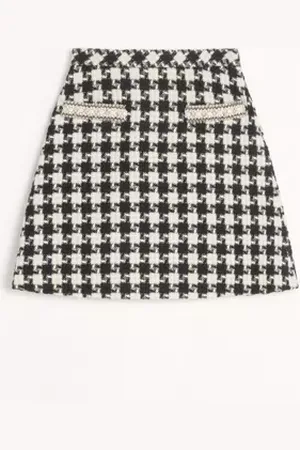 VALENTINO FALDA DE DAMIER LIGHT TWEED BORDADA Mujer 36