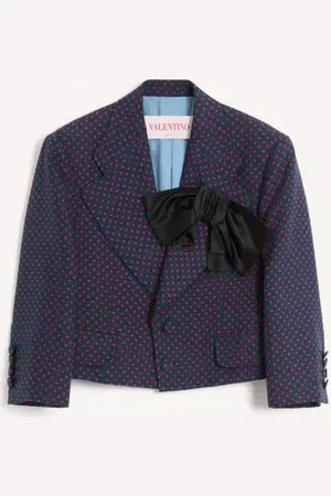 VALENTINO CHAQUETA DE SHANTUNG CON ESTAMPADO PLUSDEPOIS Y LAZO Mujer 36
