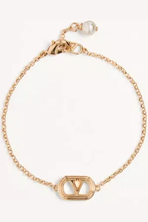 VALENTINO GARAVANI PULSERA OVALADA DE METAL CON PERLAS SWAROVSKI® Mujer M