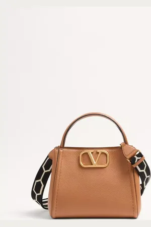 VALENTINO GARAVANI BOLSO MEDIANO GARAVANI ALLTIME EN CUERO GRANULADO DE BECERRO CON CORREA DE CINTA DE JACQUARD Mujer UNI