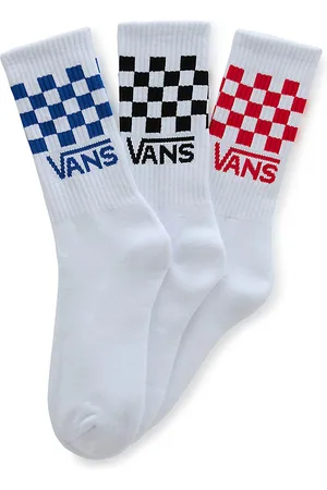 Vans Mn Checkerboard Crew calcetines rojos / blancos a cuadros