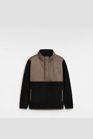 Vans Sudadera polar de vellón Ranford de niños (8-14 años), Negro/Marrón, Talla: L