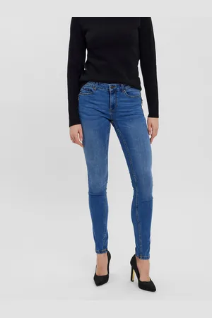 VERO MODA Vmseven Talle Medio Corte Slim Vaqueros