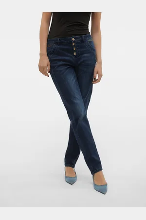 VERO MODA Vmmine Talle Medio Corte Straight Vaqueros