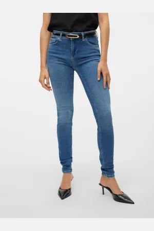 VERO MODA Vmlux Talle Medio Corte Slim Vaqueros