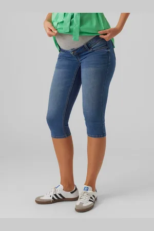 Mama;licious Pantalones Hasta La Rodilla Corte Slim Tiro Medio